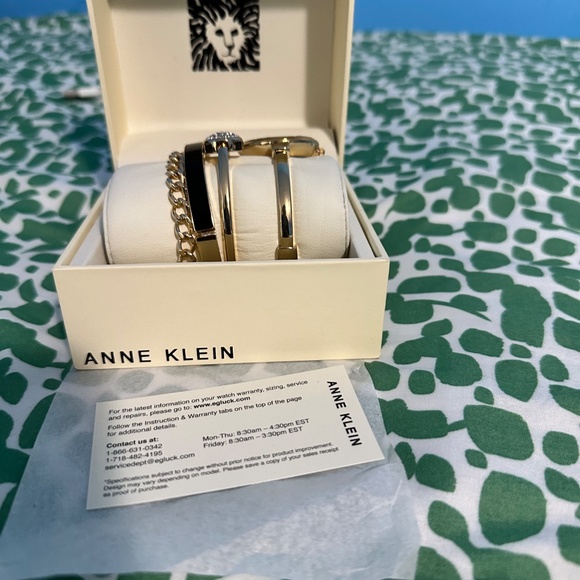 Anne Klein Gold/Black Watch + 3 Bracelet Set NIB 🎁 Perfect Gift - Picture 5 of 10